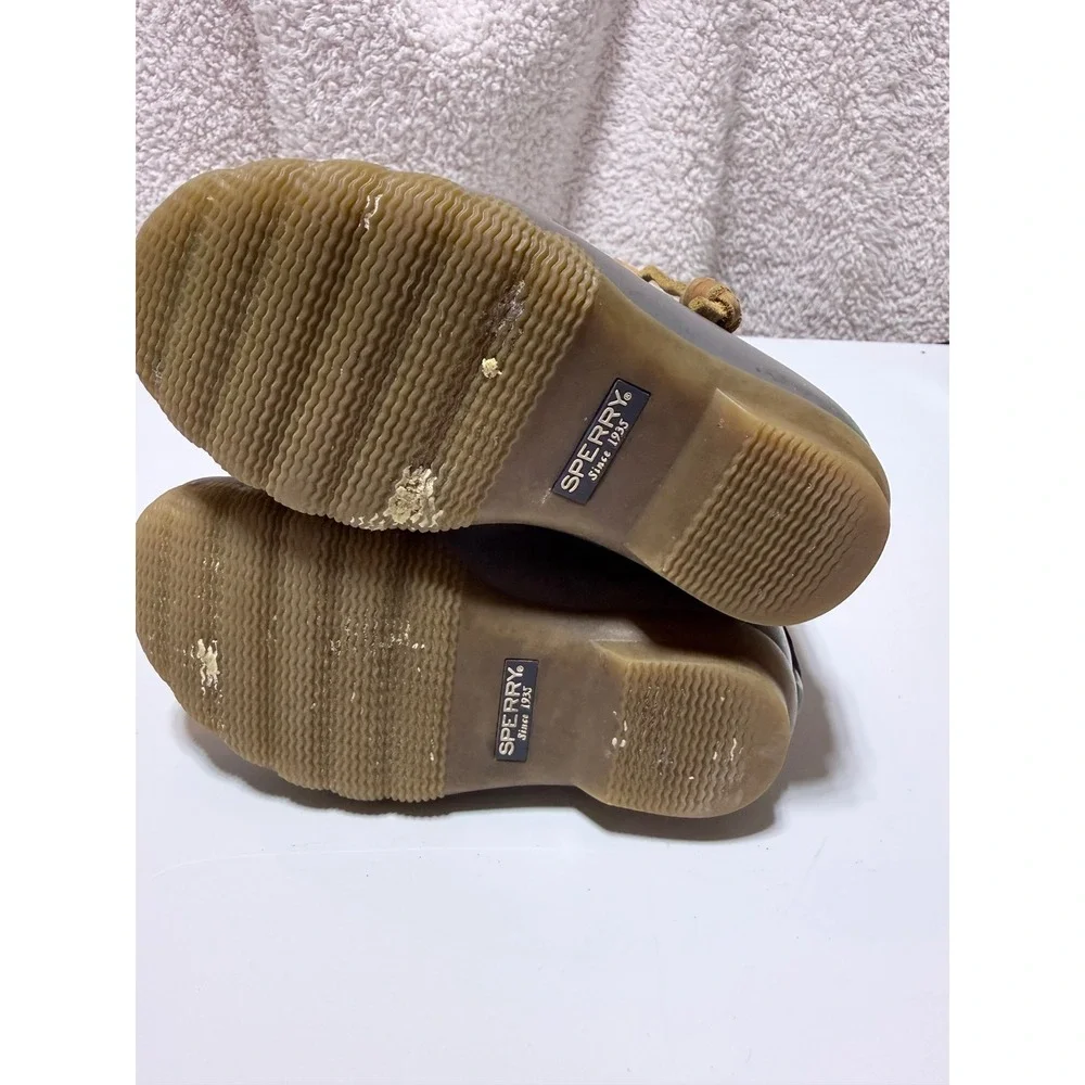 Sperry Saltwater Girls Gray Wool Duck Boots Size 8M STL162649